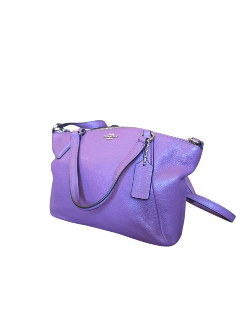 Coach Mini Kelsey Satchel Mauve Purple Pebbled Leather Crossbody Bag F57563 NWT - Picture 4 of 16